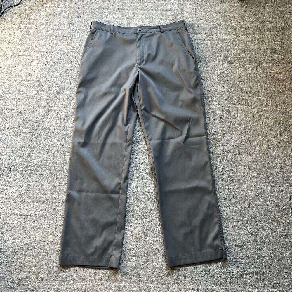 Nike Golf Dri-Fit Mens Pants Standard Fit Gray Flat Front Polyester Blend 34x31